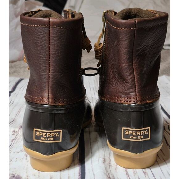 Sperry Saltwater Duck Boot Women's 9 Brown Leather Upper, Rubber Sole Waterproof - Picture 5 of 9